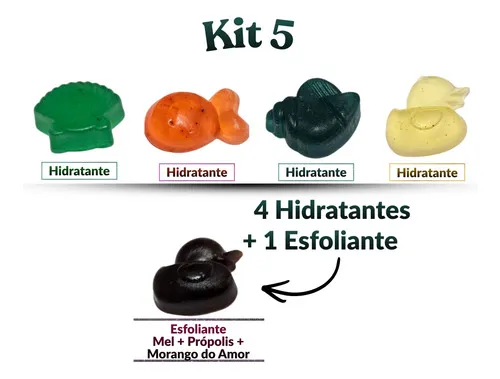 Kit Mini Sabonete Artesanal Luxo Mel+ Própolis + Frutas 10g