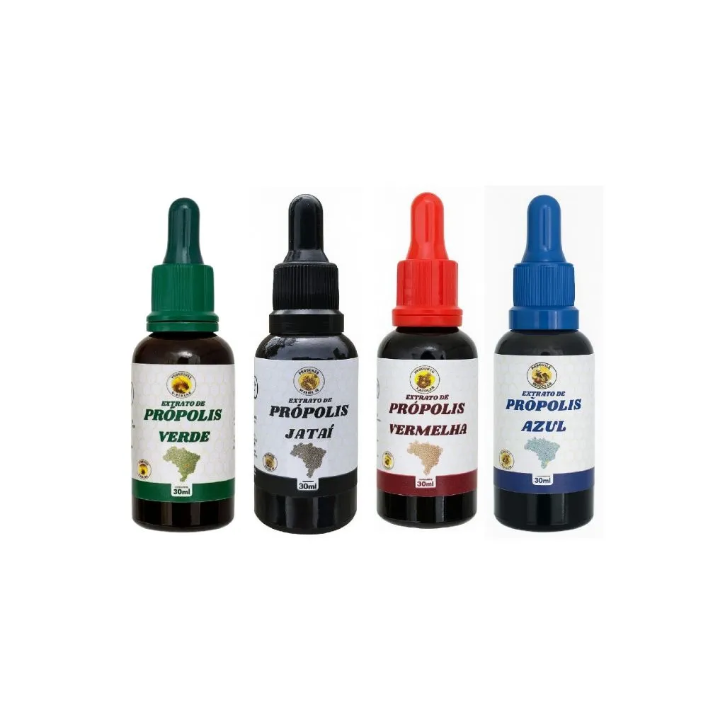 Extrato Própolis Kit Saúde 4un De Abelha Em Abelha 30ml