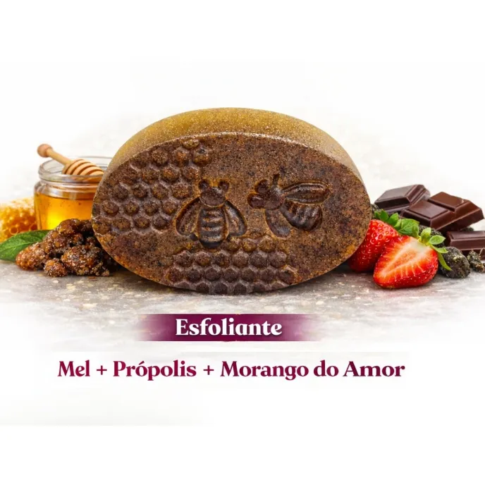 Sabonete Artesanal Coleção Luxo Mel, Própolis e Frutas De Abelha Em Abelha 85g Cada Mel + Própolis + Frutas:Própolis + M