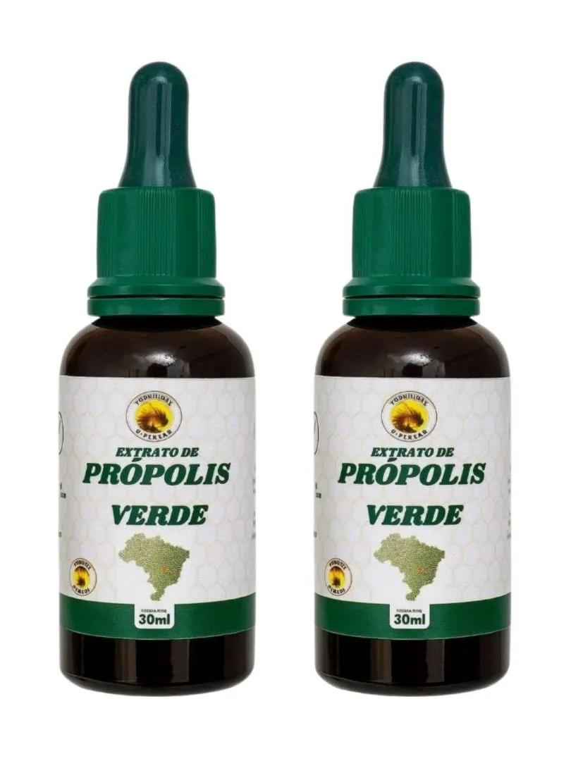 Extrato Própolis Verde Orgânico 2un De Abelha Em Abelha 30ml Sabor:Sem sabor