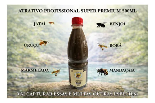 Atrativo Misto Premium Jataí, Iraí, Mandaçaia, Benjoi 500ml — 2