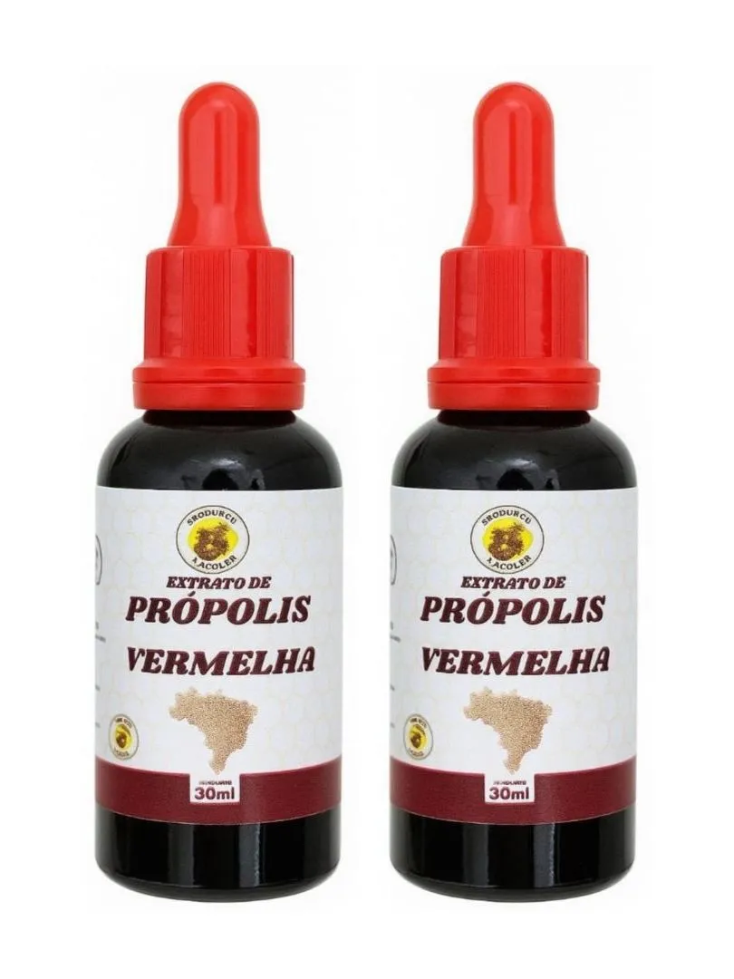 Extrato Própolis Vermelha Orgânico 2un Abelha Em Abelha 30ml Sabor:Sem sabor