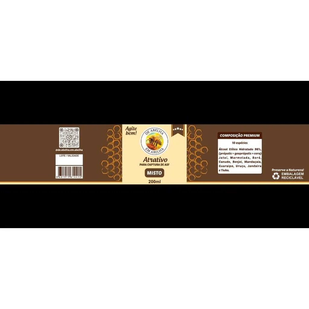 Atrativo Misto Premium Jataí, Iraí, Mandaçaia, Benjoi 200ml — 9