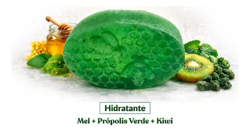 Kit 1 Sabonete Artesanal Mel + Própolis Verde + Kiwi 85g — 2