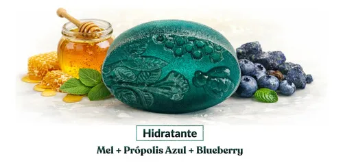 Kit 2 Sabonete Artesanal Mel + Própolis Azul + Blueberry 85g — 2